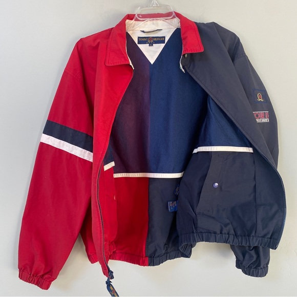 Vintage 1990s men’s Tommy Hilfiger Bomber Jacket Golf Crest 90s Colorblock XL - Picture 3 of 15